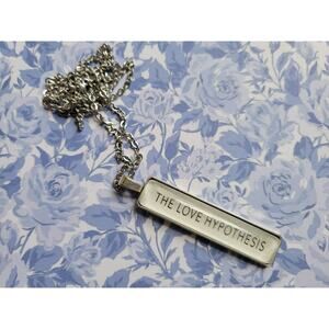 Rectangle pendant necklace with from The Love Hypothesis book pages